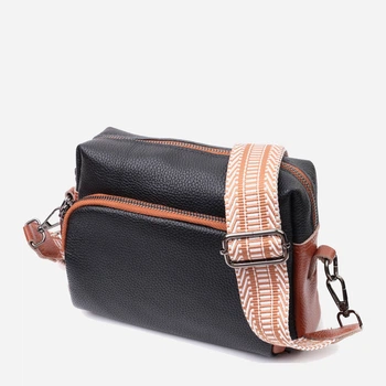 Сумка кросс боді через плече жіноча з натуральної шкіри Vintage leather-22588 Чорна