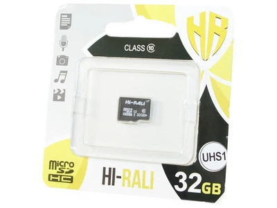 Карта памяти microSDHC (UHS-1) HI-RALI 32GB class 10 (без адаптера)