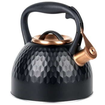 Czajnik Vilde z gwizdkiem stalowy czarny 2.5 l (5900670107878)
