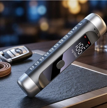 Цифровий алкотестер 3 в 1 LED дисплей USB Type-C молоток аварійний номер телефона чорний