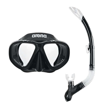 Набор маска и трубка для плавания Arena Premium Snorkeling Set Jr OSFM Чорний 002019-505