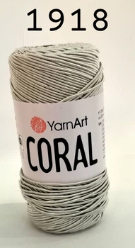 Хлопок, Полиэстер Пряжа YarnArt Coral 200г/200м, 50% хлопок 50% полиэстер, летняя нитка для сумок цвет 1918