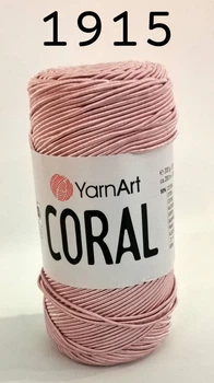 Хлопок, Полиэстер Пряжа YarnArt Coral 200г/200м, 50% хлопок 50% полиэстер, летняя нитка для сумок цвет 1915