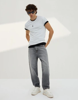 Джинси BERSHKA Loose Tapered сірий 0858/211/809 31