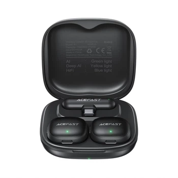 Беспроводные микрофоны Acefast R1 петличные 2 шт Black (6974316284895)