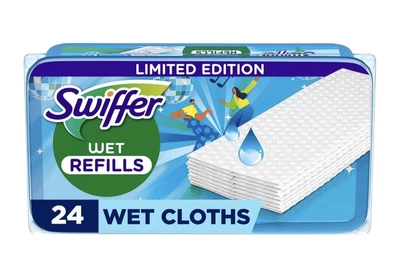 Вологі серветки Swiffer Wet Dance Away (24 шт) для прибирання шваброю Swiffer. Змінні вологі насадки для швабри Swiffer