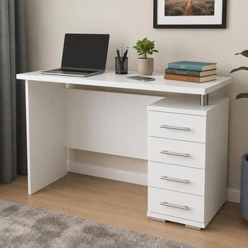 Компьютерный стол XDesk-106.1 с тумбой и 4 выдвижными ящиками, 120×60×75 см, универсальная сборка, ЛДСП