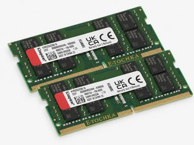 Комплект оперативної пам'яті для ноутбука Kingston 32GB (2x16GB) DDR4 3200MHz SO-DIMM (KVR32S22S8/16)