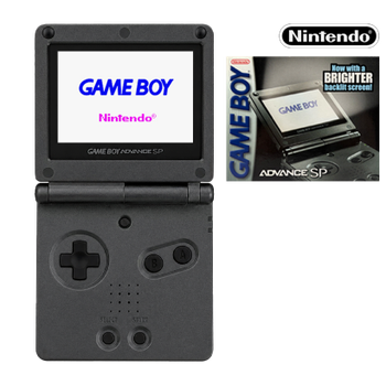 Консоль Nintendo Game Boy Advance SP AGS-101 с Логотипом Graphite Black + Документация + Коробка Б/У
