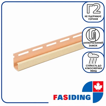 Планка сайдинга ПВХ FaSiding J-trim Лен 3.66 м