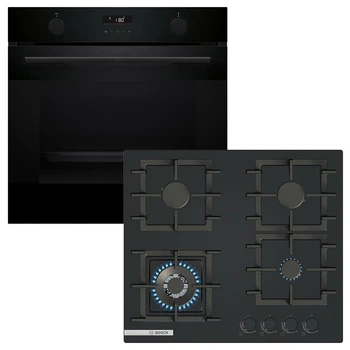 Духова шафа з функцією додавання пари BOSCH HUA736EA0T + Варильна поверхня газова BOSCH PNK6B6P41R (комплект)