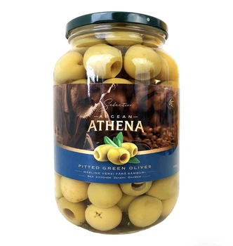 Оливки зеленые без косточки крупные Athena 1250 г
