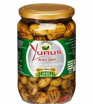 Оливки зеленые гриль в масле Yunus Black Gold Grilled Olives стекло 720 г