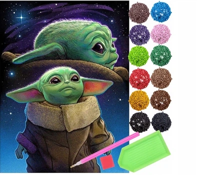 Алмазная мозаика Baby Yoda 30×40 см набор для творчества (XJ5142)