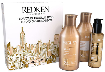 Zestaw do pielęgnacji włosów Redken All Soft Szampon do włosów suchych 300 ml + Odżywka nawilżająca 300 ml + Olejek arganowy do włosów 100 ml (8433726366990)