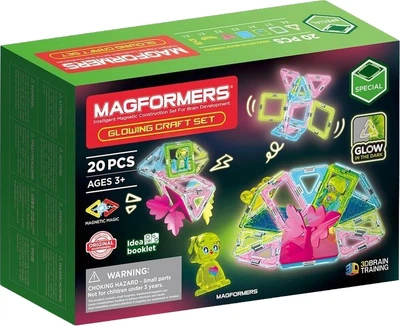 Klocki magnetyczne Magformers Glowing Craft 20 elementów 005-799022 (730658990223)