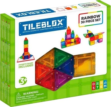 Klocki magnetyczne Tileblox Tęcza 30 elementów 005-1030003 (8809465534004)
