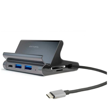 Док-станція 4smarts Hub DeX 7в1 для Tablet/Телефон 2xUSB-C/2xUSB-A/HDMI/SD/MicroSD/RJ45 Grey (456337)