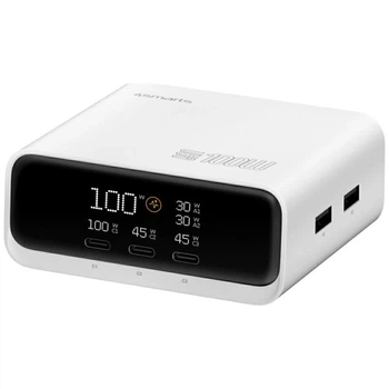 Зарядная станция 4smarts Desk Charger GaN Screen 100W 3xUSB-C+2xUSB-A White (546100)
