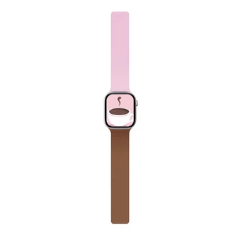 Ремешок Moft Snap Duo для Apple Watch Series 11/10 42 mm | Series 9/8/7 41 mm | 6/5/SE 40 mm | 3/2/1 38 mm Pink/Brown (MD025-1-42-LTPKBE)