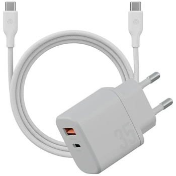 Зарядний пристрій Energea Bazic Goport Velox Kit GaN 35W з кабелем White (8885020102543)