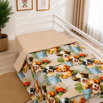 Простирадло Mirson Ranforce Elite 17-0983 Puppy Picnic 150х220 см (2200013686361)