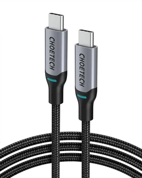 Кабель Choetech PowerSync Charging Cable USB-C to USB-C 100W 5A 1.8m Silver (XCC-1002-GY)