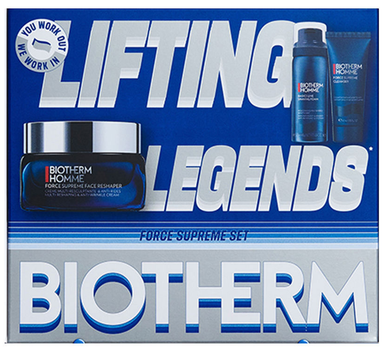 Zestaw do pielęgnacji twarzy męski Biotherm Homme Force Supreme Krem do twarzy 50 ml + Żel do mycia twarzy 40 ml + Pianka do golenia 50 ml (3614274831245)