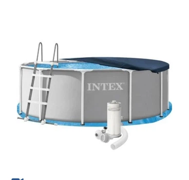 Каркасний басейн Intex 26718-5в1, 366 х 122 см (басейн, підстилка, драбина, фільтр 3 785 л/год, тент)