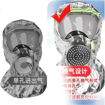 Пожарная маска ZHONG JIA WO AN, полнолицевая, с фильтром, сертификация 3C