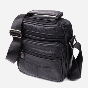 Сумка планшет через плечо мужская из натуральная кожи Vintage leather-22864 Черная