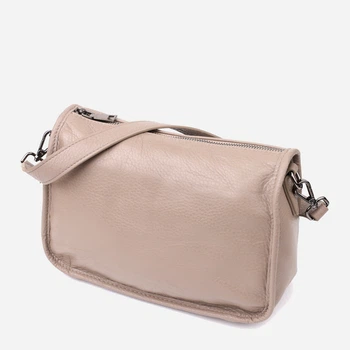 Сумка кросс боди через плечо женская из натуральная кожи Vintage leather-23002 Светлая тауп