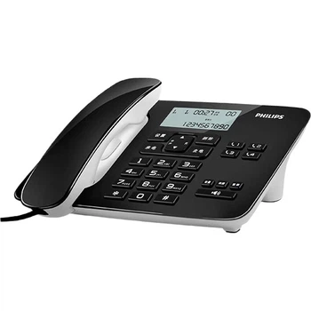 Телефон PHILIPS CORD492 стационарный проводной с АОН громкая связь, черный