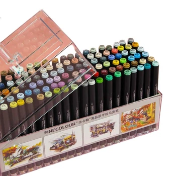 Маркеры FINECOLOUR с мягкими наконечниками для рисования от руки в стиле аниме, 120 цветов, подготовка к экзаменам, стандарт 4-го поколения, эскизы, акварельные маркеры.