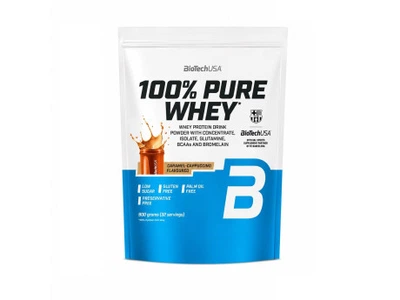 Протеїн BioTech USA 100% PURE WHEY (900 грамів) Смак Карамельний капучино
