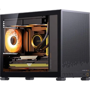 Корпус JONSBO D32 STD Standard Edition, чорний, для настільного комп'ютера, невеликий розмір (прозора бічна панель / підтримує материнську плату MATX із заднім монтажем / блок живлення ATX / кріплення для радіатора 240 мм)