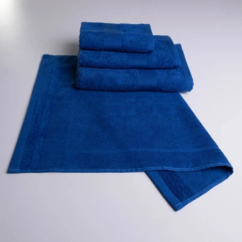 Набір банних махрових рушників з Бордюром 4шт GM Textile 50х70см, 40х70см, 50х90см, 70х140см (Синій)