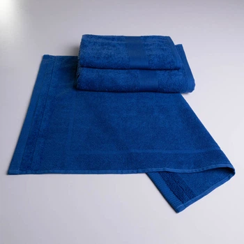 Набор банных махровых полотенец с Бордюром 3шт GM Textile 50х70см, 50х90см, 70х140см (Синий)