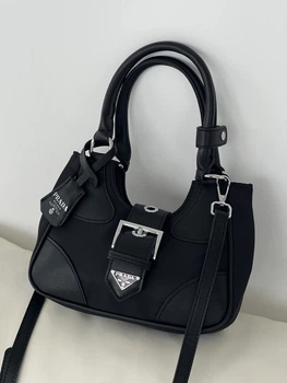 Женская сумка Сумка Prada Moon Re-Nylon mini bag 490211 черная