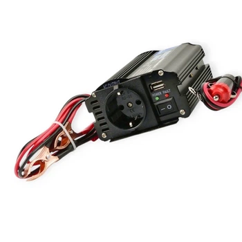 Перетворювач напруги GEKO з 12 на 220 В, 250 Вт, USB, на клеми, модифікована синусоїда