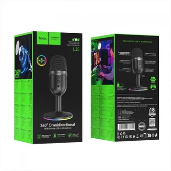 Мікрофон настільний HOCO L25 Bright (USB-A) Black