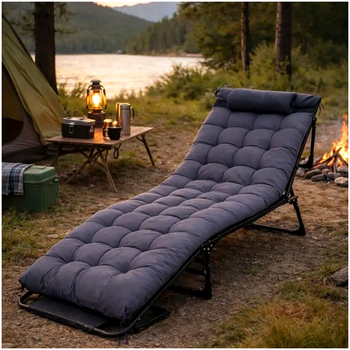 Садовое кресло-кровать раскладушка 190x70 см алюминий для кемпинга серый