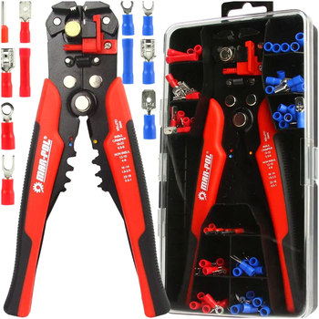 Знімач ізоляції кримпер для обтискання клем 0.2 6 мм 239 клем Mar-Pol червоний