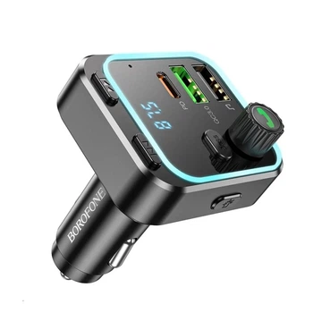 FM-модульатор Borofone BC53 Highway Bluetooth 5.0 38W 3 USB порта Чёрный