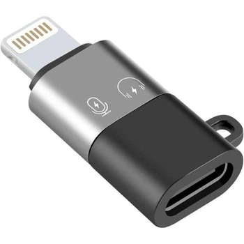 Адаптер Type-C на Lightning перехідник OTG для навушників, зарядки, мікрофонів