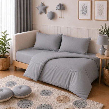 Комплект постельного белья Mirson Полуторний 143 х 210 см Junior Poplin Line 056 Smoky Поплин (2200012795910)