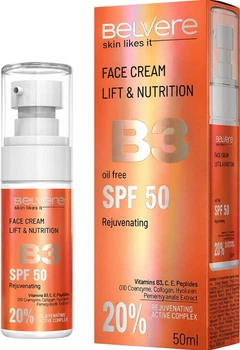 Крем для лица BelVere B3 SPF 50 с витаминами B3 C и E 50 мл (5907582990079)
