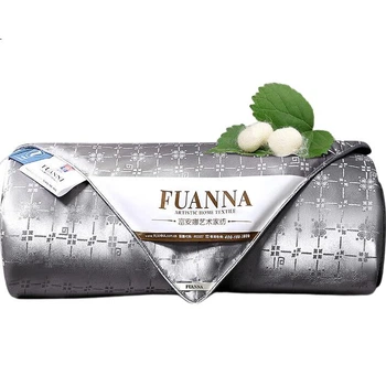 Шовкова ковдра FUANNA, 100% шовкова літня прохолодна ковдра, антибактеріальна ковдра класу А з кондиціонером, подвійний розмір тонкої літньої ковдри, 230x229 см