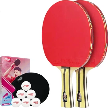 Набор из двух ракеток для настольного тенниса DHS Four-Star H4002, Kuangbiao 3 Classic Set, включая мячи для настольного тенниса.