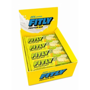 Блок протеиновых батончиков Fitly Protein Bar 25% No Added Sugar, 12*45 грамм - Манго-матча